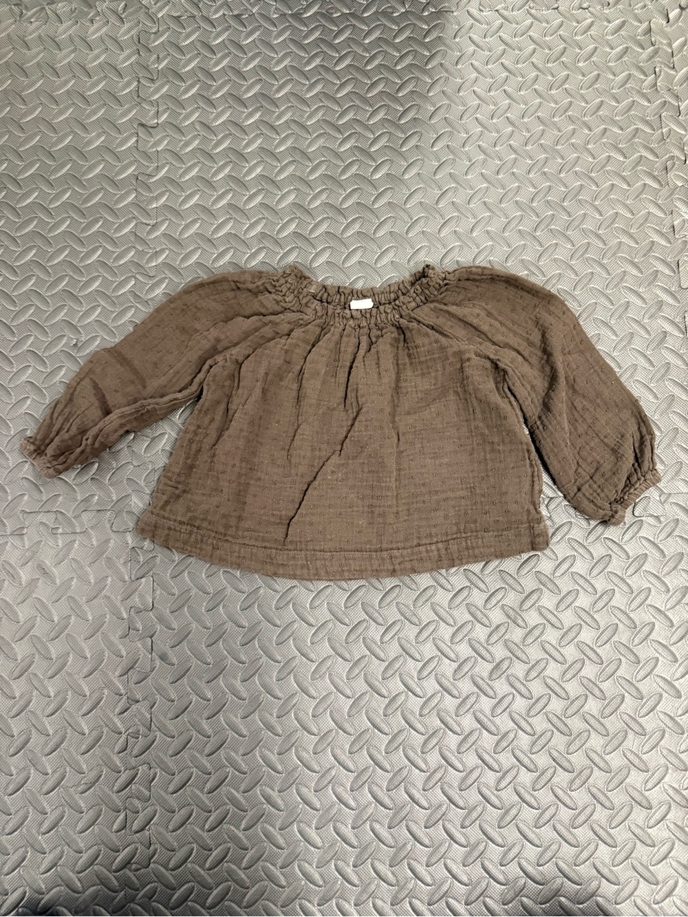 GAP Toddler Swiss Dot Gauze Top in Brown 3T